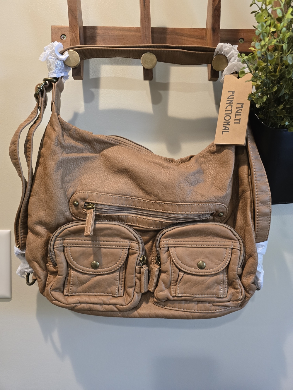 🔥 Ampere Creations Multi-Functional Shoulder Bag in Tan -